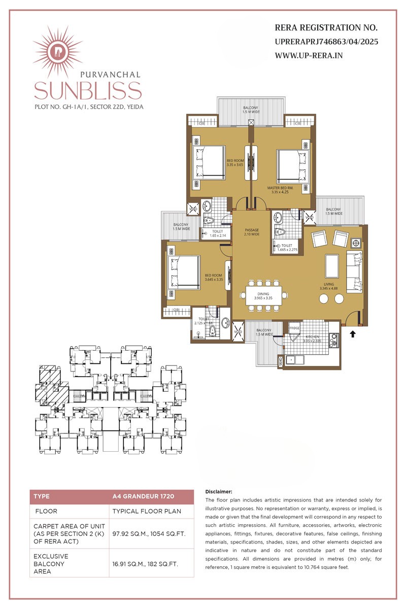 
Purvanchal Sunbliss Yamuna Expressway floor plan 