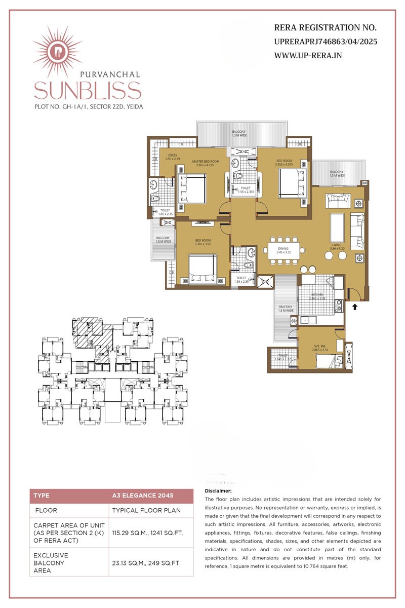 
Purvanchal Sunbliss floor plan 