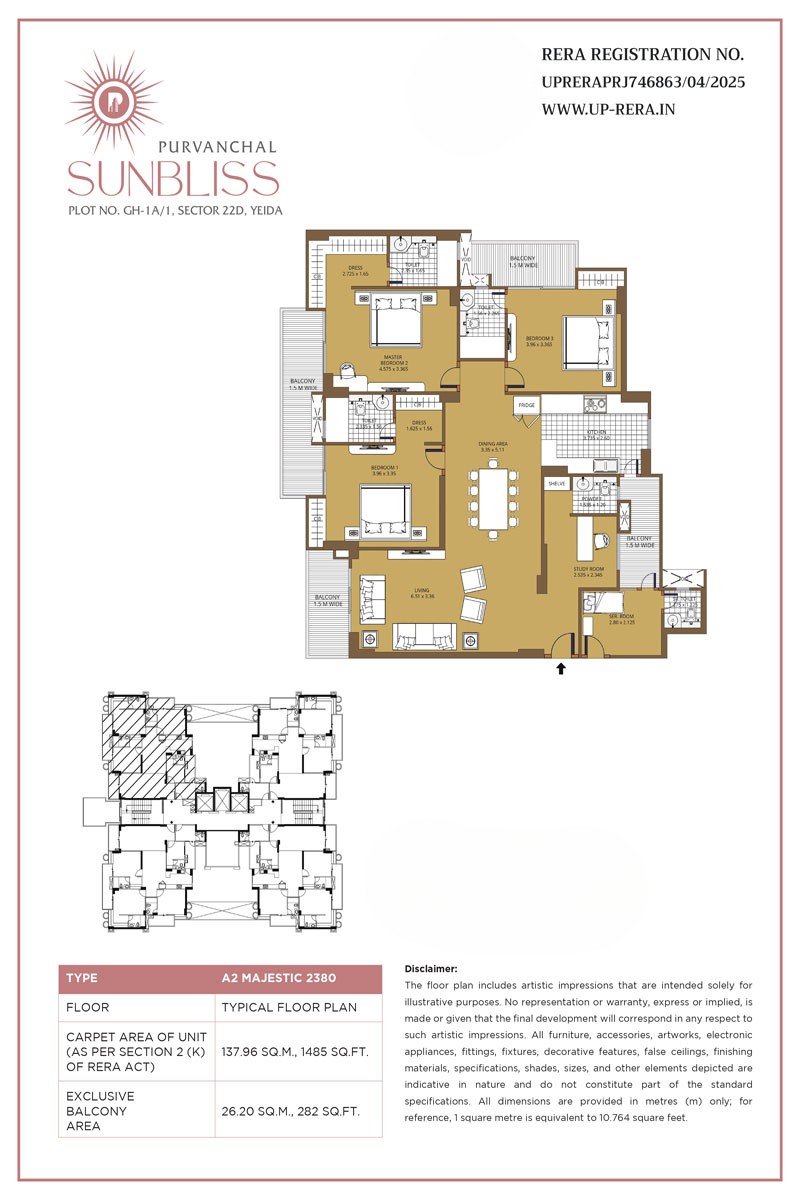 
Purvanchal Sunbliss floor plan 