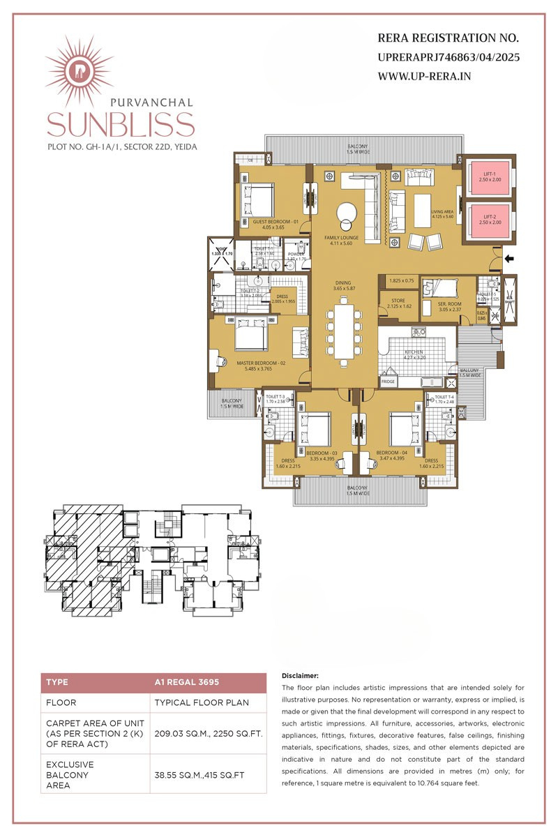 
Purvanchal Sunbliss floor plan 
